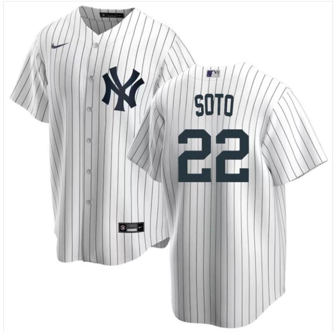 Men 2023 New York Yankees #22 Juan Soto White Cool Base Stitched Baseball Jersey